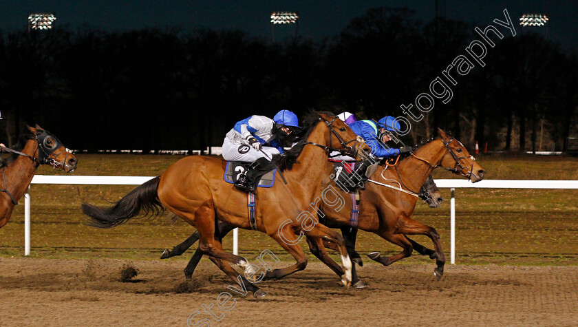 Notation-and-Protected-Guest-0003 
 NOTATION (right, Oliver Stammers) leads PROTECTED GUEST (centre)
Chelmsford 18 Feb 2021 - Pic Steven Cargill / Racingfotos.com