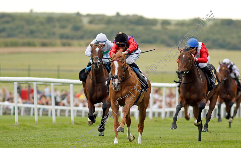 Rainbows-Edge-0006 
 RAINBOWS EDGE (Kieran Shoemark) wins The Long Shot Seltzer Spring Fillies Novice Stakes
Newmarket 28 Jun 2024 - Pic Steven Cargill / Racingfotos.com