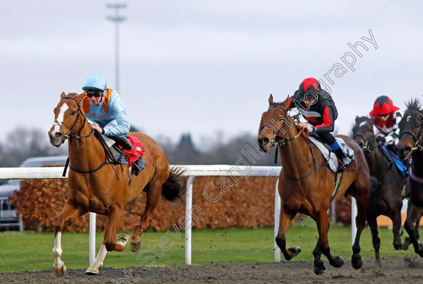 How-Impressive-0005 
 HOW IMPRESSIVE (Brandon Wilkie) beats PLASTIC PADDY (right) in The Unibet More Boosts In More Races Apprentice Handicap
Kempton 14 Feb 2024 - Pic Steven Cargill / Racingfotos.com