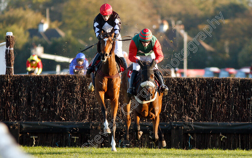 Elkstone-0003 
 ELKSTONE (James Bowen) beats ONE OF US (left) in The Matchbook Casino Handicap Chase
Kempton 21 Oct 2018 - Pic Steven Cargill / Racingfotos.com