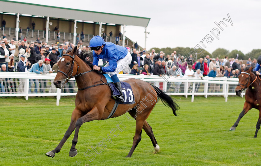 Sapphire-Seas-0002 
 SAPPHIRE SEAS (William Buick) wins The EBF Stallions John Musker Fillies Stakes
Yarmouth 19 Sep 2023 - Pic Steven Cargill / Racingfotos.com