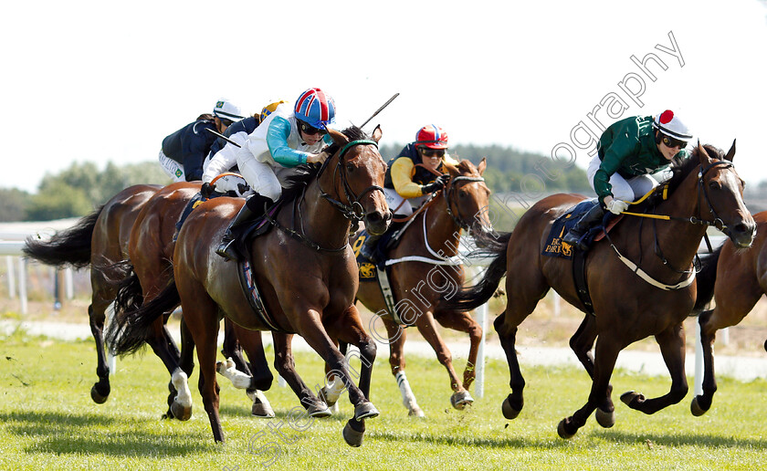 Nastenka-0001 
 NASTENKA (left, Jane Elliott) wins The Women Jockeys' World Cup Leg4
Bro Park Sweden 30 Jun 2019 - Pic Steven Cargill / Racingfotos.com