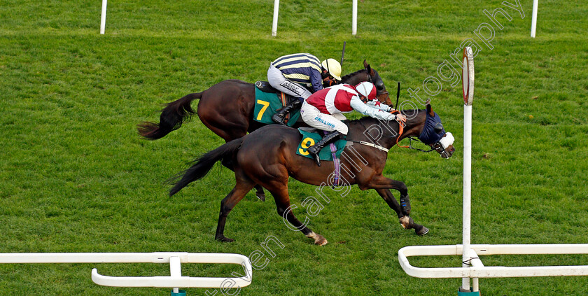 Sir-Jack-Yeats-0008 
 SIR JACK YEATS (nearside, James Bowen) beats HEPIJEU (farside) in The Download The At The Races App Handicap Chase
Fakenham 16 Oct 2020 - Pic Steven Cargill / Racingfotos.com