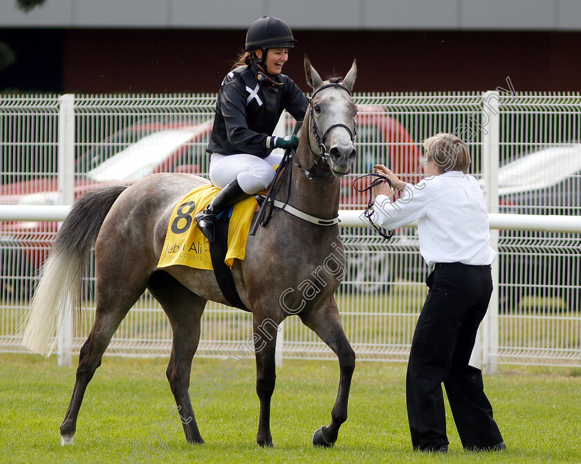 Conchita-D-A-0007 
 CONCHITA D A (Anna Van Den Troost) after The Jebel Ali Racecourse Za'abeel International Stakes
Newbury 28 Jul 2019 - Pic Steven Cargill / Racingfotos.com