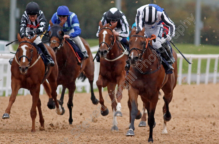 Desert-Land-0001 
 DESERT LAND (Billy Garritty) wins The Cazoo Handicap
Southwell 4 Oct 2022 - Pic Steven Cargill / Racingfotos.com