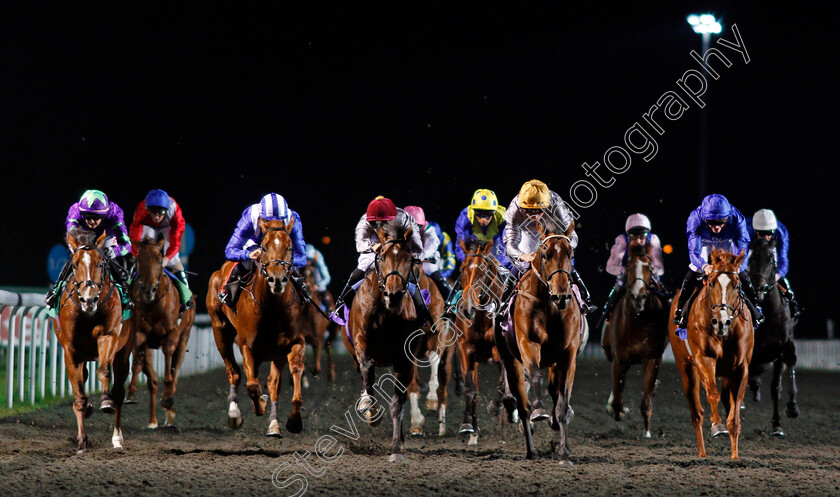 Kassar-0004 
 KASSAR (2nd right, Kieran Shoemark) beats MSAYYAN (centre) DRAGON MOUNTAIN (left) and BOW STREET (right) in The 32Red Casino EBF Novice Stakes Kempton 4 Oct 2017 - Pic Steven Cargill / Racingfotos.com