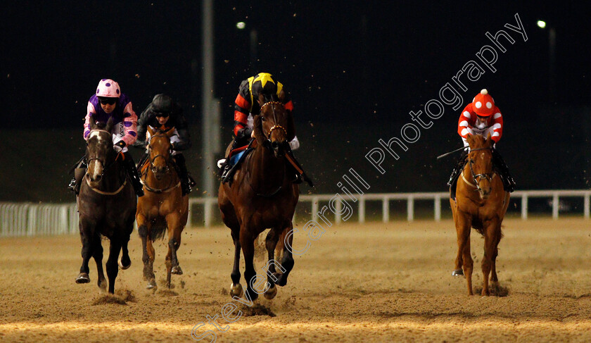 Global-Academy-0002 
 GLOBAL ACADEMY (centre, Martin Harley) wins The Bet toteplacepot At betfred.com Nursery Chelmsford 7 Dec 2017 - Pic Steven Cargill / Racingfotos.com