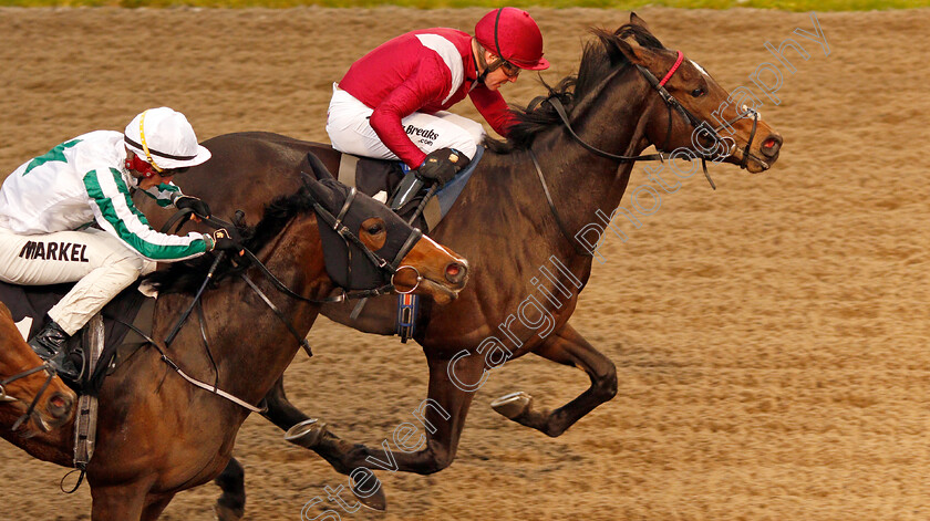 Colonize-0011 
 COLONIZE (Jim Crowley) beats FAR ROCKAWAY (left) in The Extra Places At totesport.com Novice Stakes
Chelmsford 25 Nov 2019 - Pic Steven Cargill / Racingfotos.com