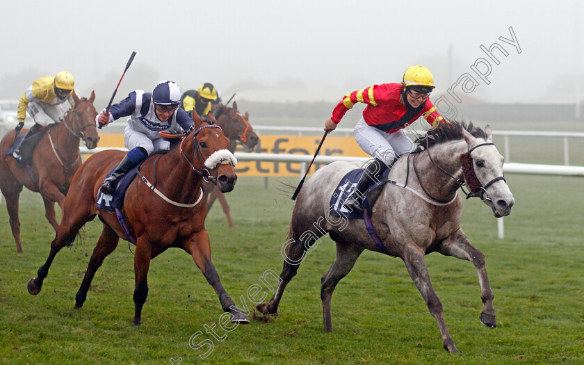 Zip-0003 
 ZIP (right, Jessica Cooley) beats GRAVITY FORCE (left) in The Ryan Moore Columns On Betting Betfair Apprentice Handicap
Doncaster 7 Nov 2020 - Pic Steven Cargill / Racingfotos.com