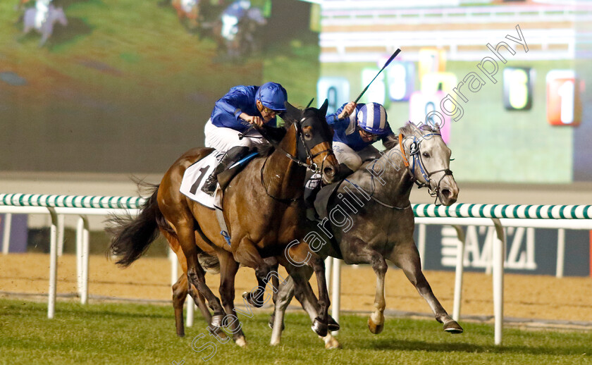 Valiant-Prince-0006 
 VALIANT PRINCE (left, James Doyle) beats ALFAREEQ (right) in The Singspiel Stakes
Meydan, Dubai 3 Feb 2023 - Pic Steven Cargill / Racingfotos.com