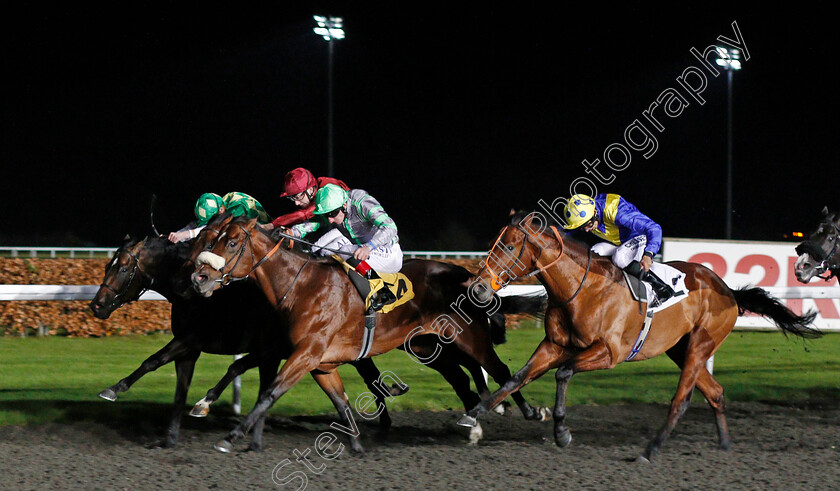 Second-Thought-0004 
 SECOND THOUGHT (rails, James Doyle) beats KEYSTROKE (centre) MR OWEN (red) and KHAFOO SHEMEMI (right) in The British Stallion Studs EBF Hyde Stakes Kempton 22 Nov 2017 - Pic Steven Cargill / Racingfotos.com