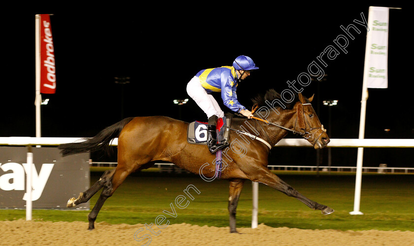 Aircraft-Carrier-0006 
 AIRCRAFT CARRIER (Martin Harley) wins The Betway Stayers Handicap
Wolverhampton 10 Dec 2018 - Pic Steven Cargill / Racingfotos.com