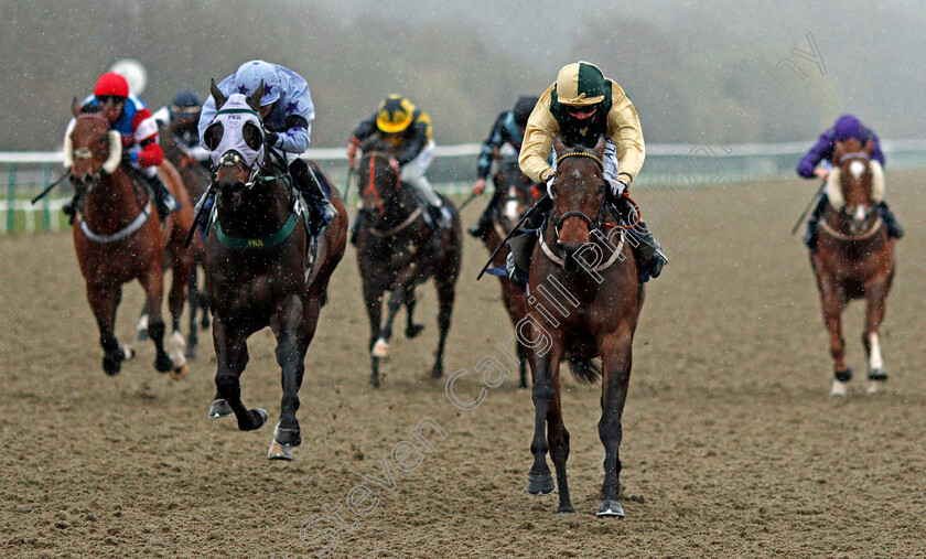 Restless-Endeavour-0003 
 RESTLESS ENDEAVOUR (right, Jack Mitchell) beats SHINING (left) in The Betway Handicap
Lingfield 26 Mar 2021 - Pic Steven Cargill / Racingfotos.com