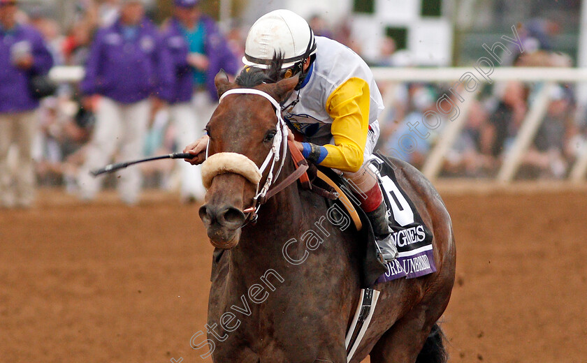 Forever-Unbridled-0003 
 FOREVER UNBRIDLED (John Velazquez) wins The Breeders' Cup Distaff, Del Mar USA 3 Nov 2017 - Pic Steven Cargill / Racingfotos.com