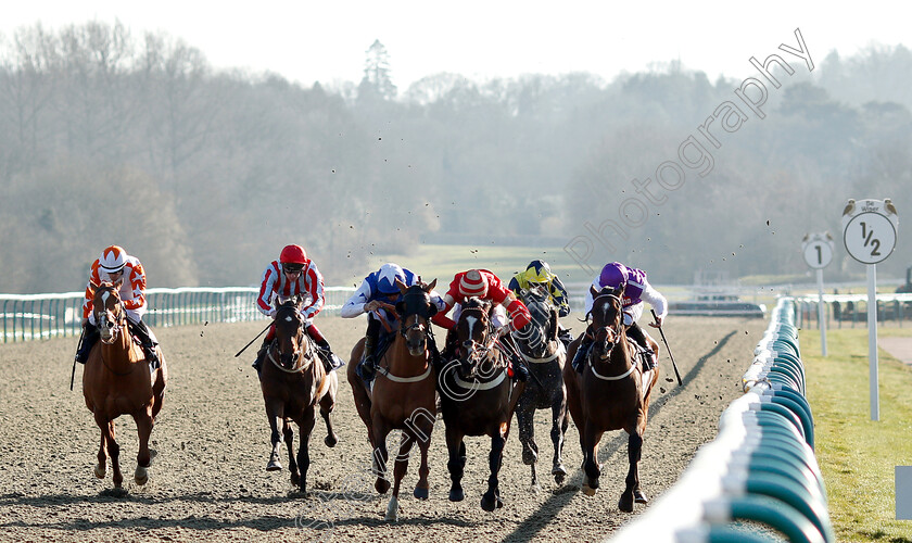 Exceeding-Power-0001 
 EXCEEDING POWER (2nd right, George Wood) beats PETITE JACK (centre) in The Betway Casino Handicap
Lingfield 23 Feb 2019 - Pic Steven Cargill / Racingfotos.com