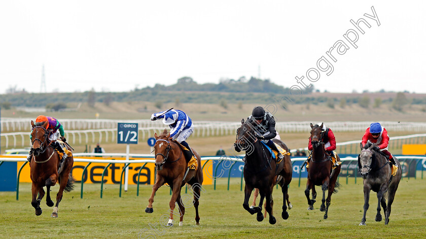 Lady-Bowthorpe-0002 
 LADY BOWTHORPE (left, Kieran Shoemark) beats QUEEN POWER (2nd left) and LAVENDER'S BLUE (centre) in The Betfair Dahlia Stakes
Newmarket 2 May 2021 - Pic Steven Cargill / Racingfotos.com