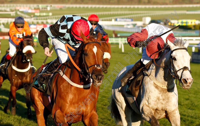 Nietzsche-0005 
 NIETZSCHE (left, Danny McMenamin) beats SILVER STREAK (right) in The Unibet Greatwood Handicap Hurdle
Cheltenham 18 Nov 2018 - Pic Steven Cargill / Racingfotos.com