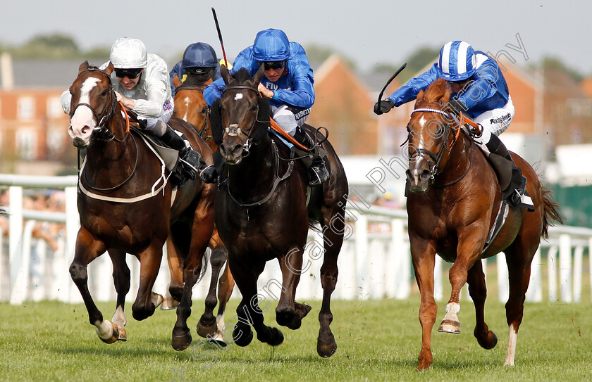 Mankib-0002 
 MANKIB (right, Jim Crowley) beats TOP SCORE (centre) and LAKE VOLTA (left) in The Grundon Recycling Handicap
Newbury 21 Jul 2018 - Pic Steven Cargill / Racingfotos.com