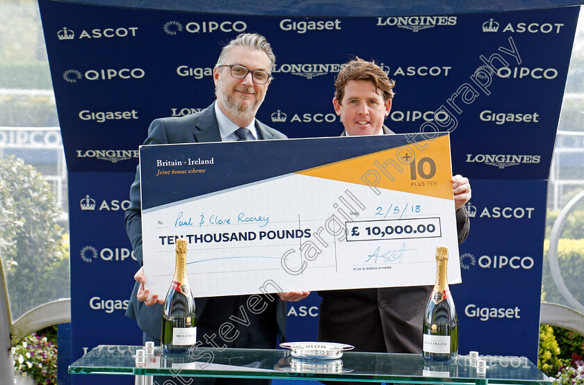 Getchagetchagetcha-0011 
 Presentation to Jason Maguire for The Sodexo Conditions Stakes won by GETCHAGETCHAGETCHA Ascot 2 May 2018 - Pic Steven Cargill / Racingfotos.com