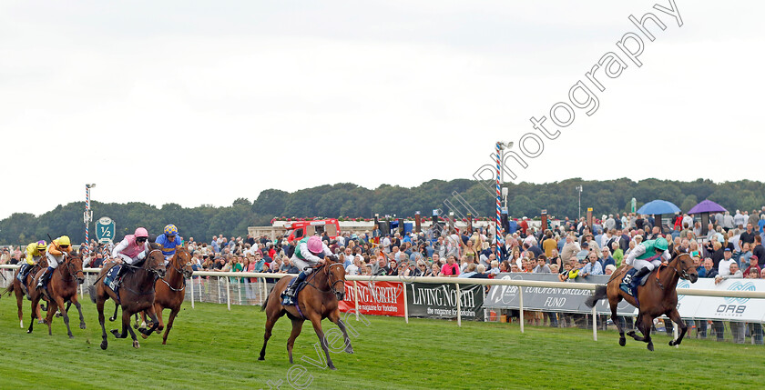 Haskoy-0001 
 HASKOY (right, Ryan Moore) beats TIME LOCK (centre) in The British EBF & Sir Henry Cecil Galtres Stakes
York 18 Aug 2022 - Pic Steven Cargill / Racingfotos.com