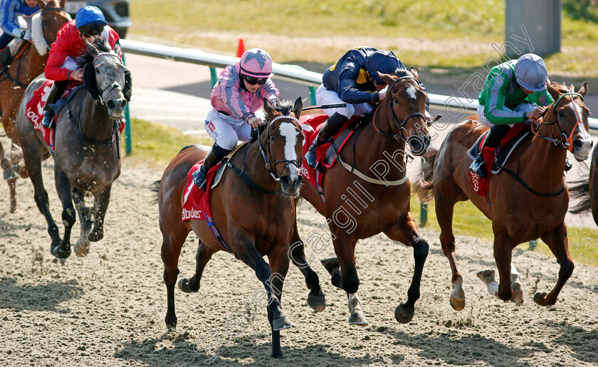 Pholas-0002 
 PHOLAS (left, Hollie Doyle) beats SHIMMERING DAWN (centre) and ARAFI (right) in The Ladbrokes All-Weather Fillies and Mares Championships Conditions Stakes
Lingfield 2 Apr 2021 - Pic Steven Cargill / Racingfotos.com