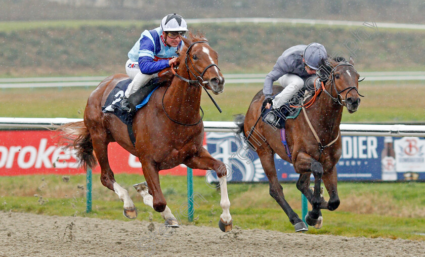 Dublin-Pharaoh-0005 
 DUBLIN PHARAOH (left, Andrea Atzeni) beats BEHIND THE WALL (right) in The Ladbrokes Home Of The Odds Boost Novice Stakes
Lingfield 15 Feb 2020 - Pic Steven Cargill / Racingfotos.com