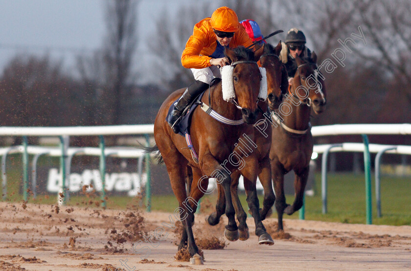 Crazy-Spin-0003 
 CRAZY SPIN (David Nolan) wins The Bombardier Golden Beer Handicap
Southwell 15 Jan 2020 - Pic Steven Cargill / Racingfotos.com