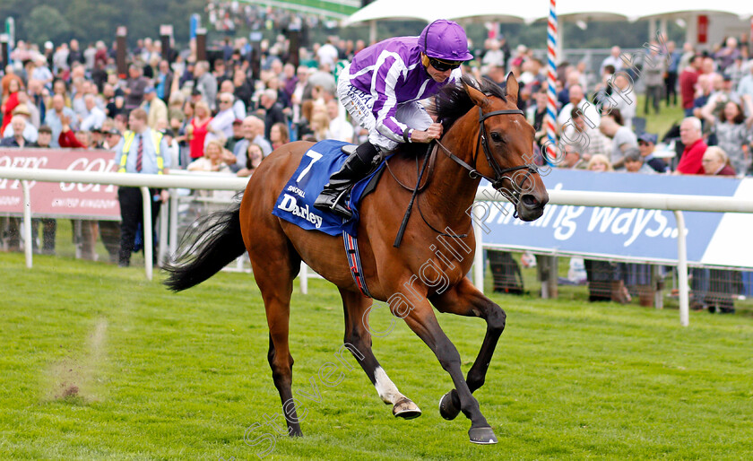 Snowfall-0007 
 SNOWFALL (Ryan Moore) wins The Darley Yorkshire Oaks
York 19 Aug 2021 - Pic Steven Cargill / Racingfotos.com