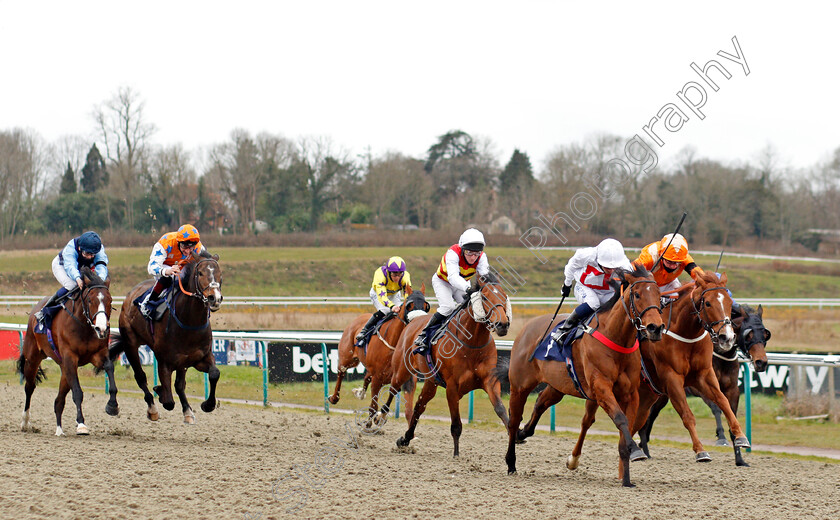 Capla-Crusader-0001 
 CAPLA CRUSADER (Silvestre De Sousa) beats COMMIT NO NUISANCE (right) in The Bombardier British Hopped Amber Beer Handicap
Lingfield 26 Mar 2021 - Pic Steven Cargill / Racingfotos.com