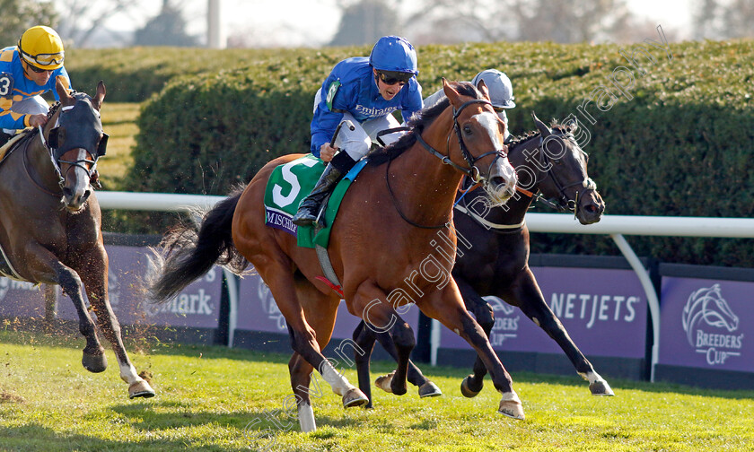 Mischief-Magic-0005 
 MISCHIEF MAGIC (William Buick) wins The Breeders' Cup Juvenile Turf Sprint
Breeders Cup Meeting, Keeneland USA, 4 Nov 2022 - Pic Steven Cargill / Racingfotos.com