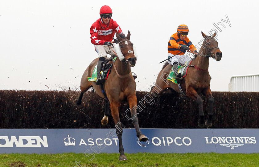 Terresita-0002 
 TERRESITA (right, Gavin Sheehan) beats HITMAN (left) in The Bet365 Handicap Chase
Ascot 18 Jan 2025 - Pic Steven Cargill / Racingfotos.com