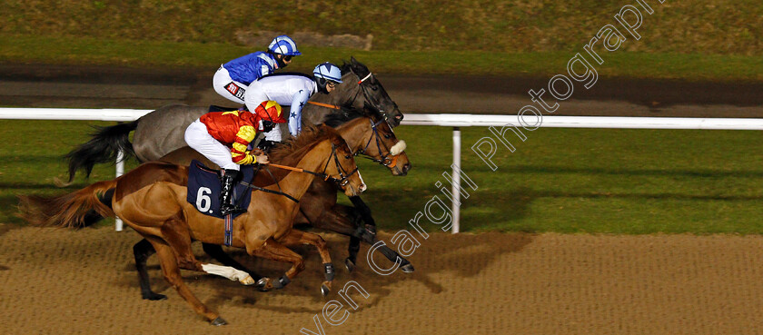 Lottie-Marie-0003 
 LOTTIE MARIE (nearside, Rhys Clutterbuck) on her way to winning The Ladbrokes Watch Racing Online For Free EBF Fillies Handicap
Wolverhampton 1 Feb 2021 - Pic Steven Cargill / Racingfotos.com