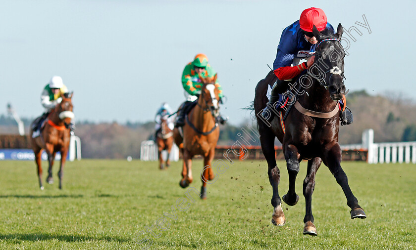 Black-Corton-0007 
 BLACK CORTON (Bryony Frost) wins The Sodexo Reynoldstown Novices Chase Ascot 17 Feb 2018 - Pic Steven Cargill / Racingfotos.com