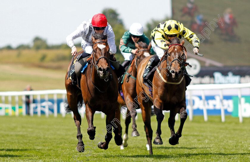 Miss-Carol-Ann-0003 
 MISS CAROL ANN (left, Jack Mitchell) beats SILKEN PETALS (right) in The Bedford Lodge Hotel & Spa Fillies Handicap
Newmarket 9 Jul 2022 - Pic Steven Cargill / Racingfotos.com