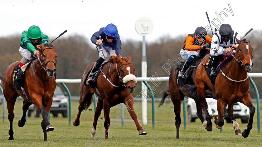 Atalis-Bay-0003 
 ATALIS BAY (left, Andrea Atzeni) beats MUKER (centre) and BURNING CASH (right) in The Mansionbet #morethanthenational Conditions Stakes
Nottingham 7 Apr 2021 - Pic Steven Cargill / Racingfotos.com