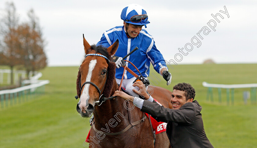 Withhold-0010 
 WITHHOLD (Silvestre De Sousa) after The Betfred Cesarewitch Handicap Newmarket 14 Oct 2017 - Pic Steven Cargill / Racingfotos.com