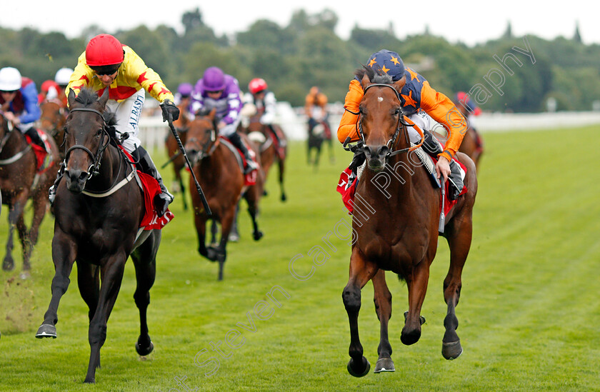 Ever-Given-0003 
 EVER GIVEN (right, Daniel Tudhope) beats ATOMIC LADY (left) in The Goffs UK Premier Yearling Stakes
York 19 Aug 2021 - Pic Steven Cargill / Racingfotos.com