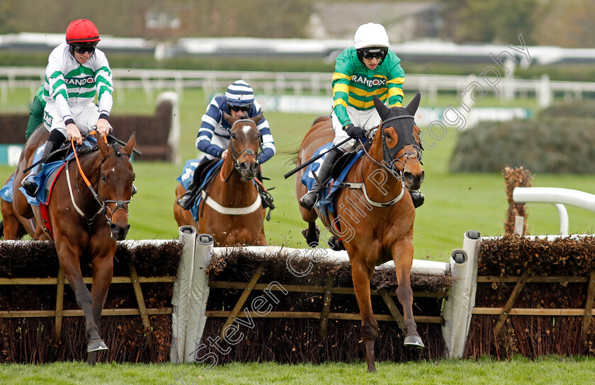 Mystical-Power-0002 
 MYSTICAL POWER (right, Mark Walsh) beats FIREFOX (left) in the Trustatrader Top Novices Hurdle
Aintree 12 Apr 2024 - Pic Steven Cargill / Racingfotos.com