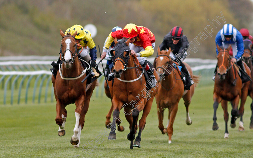 Annandale-0002 
 ANNANDALE (left, Franny Norton losing his whip) beats TARAVARA (centre) in The Mansionbet Best Odds Guaranteed Handicap
Nottingham 7 Apr 2021 - Pic Steven Cargill / Racingfotos.com