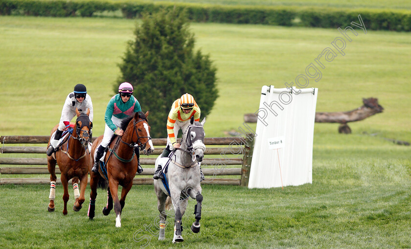 Mercoeur-0002 
 SCHOODIC (centre, Hadden Frost) tracks leader MERCOEUR on his way to winning the The Mason Houghland Memorial Timber Chase
Percy Warner Park, Nashville Tennessee USA, 11 May 2019 - Pic Steven Cargill / Racingfotos.com