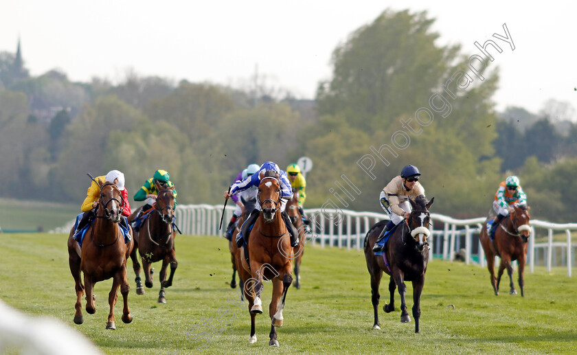 Kitsune-Power-0003 
 KITSUNE POWER (centre, Ray Dawson) beats MANHATTANVILLE (left) in The Caffrey's Irish Ale Handicap
Leicester 23 Apr 2022 - Pic Steven Cargill / Racingfotos.com