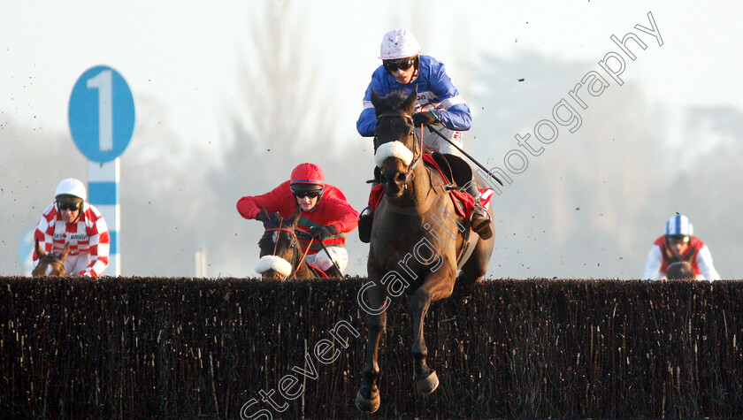 Adrien-Du-Pont-0001 
 ADRIEN DU PONT (Harry Cobden) wins The 32Red.com Handicap Chase
Kempton 27 Dec 2018 - Pic Steven Cargill / Racingfotos.com