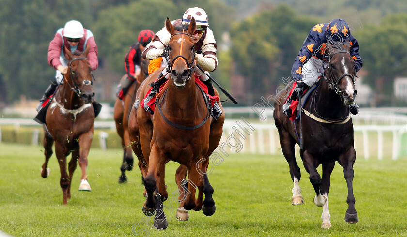 Bring-Us-Paradise-0005 
 BRING US PARADISE (centre, Cieren Fallon) beats PERFECT SYMPHONY (right) in The Molson Coors Handicap
Sandown 25 Jul 2019 - Pic Steven Cargill / Racingfotos.com