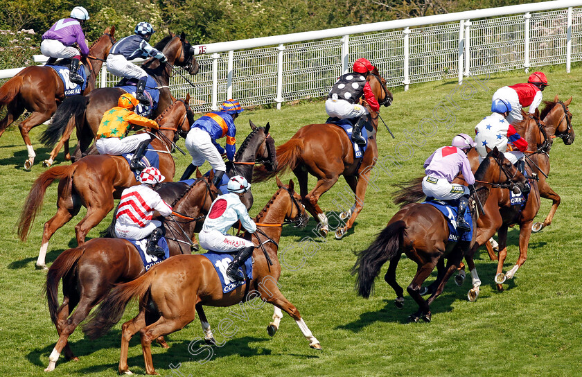 Master-Milliner-0006 
 MASTER MILLINER (spots, Charles Bishop) leads the field at the start for The Coral Goodwood Handicap
Goodwood 2 Aug 2024 - Pic Steven Cargill / Racingfotos.com