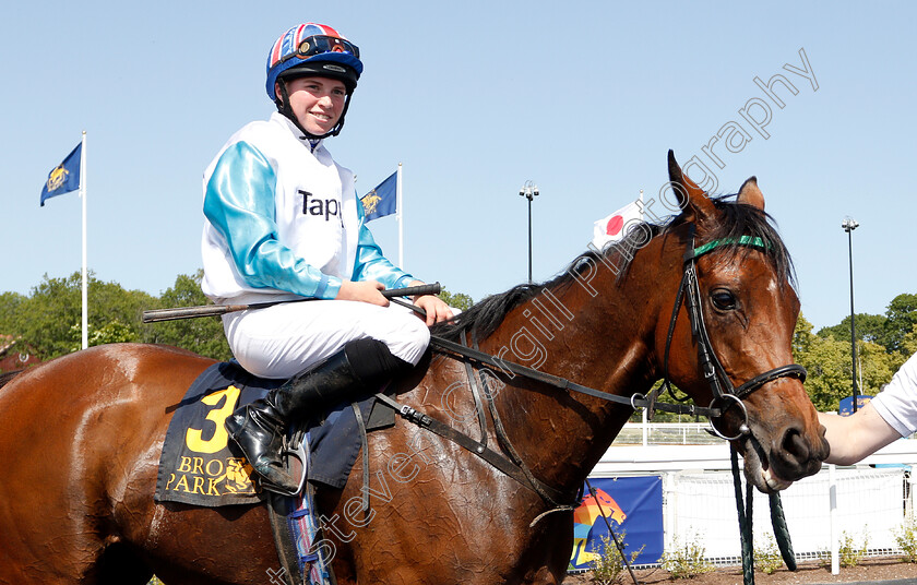 Nastenka-0006 
 NASTENKA (Jane Elliott) after winning The Women Jockeys' World Cup Leg4
Bro Park Sweden 30 Jun 2019 - Pic Steven Cargill / Racingfotos.com