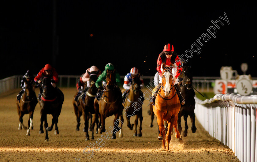 Acker-Bilk-0004 
 ACKER BILK (Dougie Costello) wins The Betway Middle Distance Handicap Wolverhampton 4 Jan 2018 - Pic Steven Cargill / Racingfotos.com