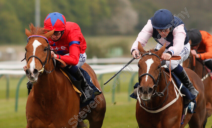 La-Lune-0003 
 LA LUNE (left, David Probert) beats FREYJA (right) in The British EBF Supporting Racing To School Nottinghamshire Oaks Stakes
Nottingham 27 Apr 2021 - Pic Steven Cargill / Racingfotos.com