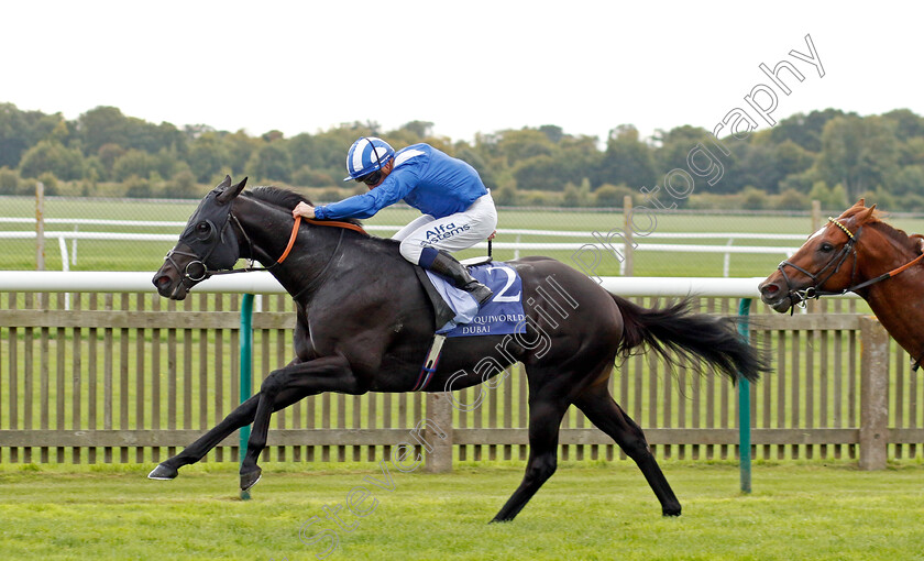 Mutasaabeq-0002 
 MUTASAABEQ (Jim Crowley) wins The Al Basti Equiworld Dubai Joel Stakes
Newmarket 23 Sep 2022 - Pic Steven Cargill / Racingfotos.com