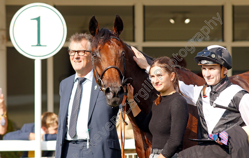 Victory-Chime-0015 
 VICTORY CHIME (Hector Crouch) with owner Mr A Nevin after The Best of British Events Foundation Stakes
Goodwood 22 Sep 2021 - Pic Steven Cargill / Racingfotos.com