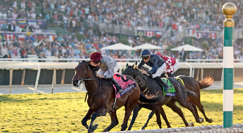 Unquestionable-0006 
 UNQUESTIONABLE (Ryan Moore) wins The Breeders' Cup Juvenile Turf
Santa Anita 3 Nov 2023 - Pic Steven Cargill / Racingfotos.com